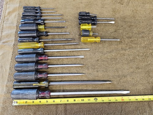 21 Pratt Read Crescent Screwdriver Set Slotted Phillips Flat Head Tip Long Short - Picture 16 of 22
