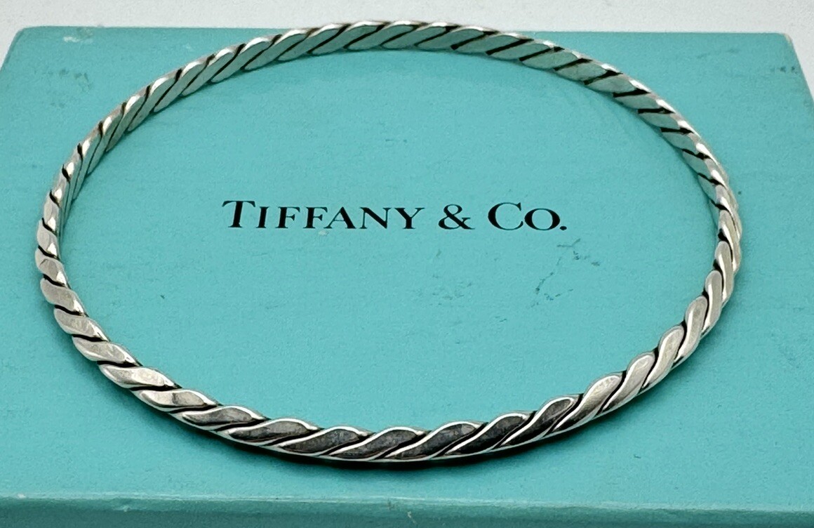Authentic Vintage Tiffany & Co Sterling Silver Braided