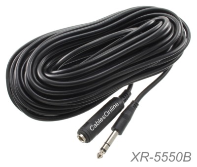 50ft 1/4'' TRS Female to 1/4'' TRS Male Stereo Headphone Extension Cable, XR-5550B