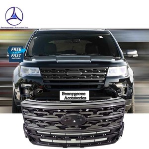 Fits 18 19 Ford Explorer Limited Xlt Version Front Upper Grille Black Grill Ebay