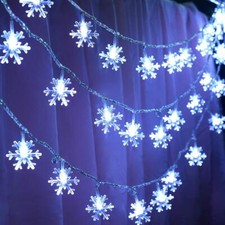 19ft /40led Snowflake String Light String Outdoor Waterproof House Decorative Li
