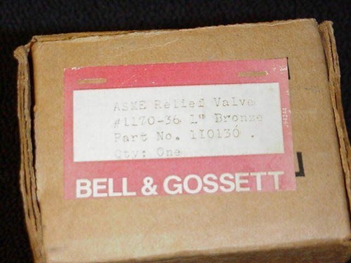 Bell & Gossett 1170-36 1 Inch Bronze Relief Valve Part No. 110130 NEW IN BOX! - Picture 3 of 3