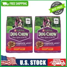 2 Bags Purina Dog Chow Complete Dry Dog Food for Adult Dogs, Lamb, 44 lb Bag