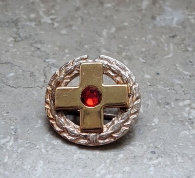 DRC German Red Cross Blood Donation Brooch Hallmarked 925 Silver