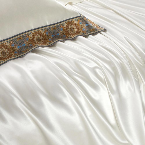 Luxury 100% Mulberry Silk Bedding Set 4 Pcs Quilt Cover Flat Sheet 2 Pillowcases - Picture 8 of 47