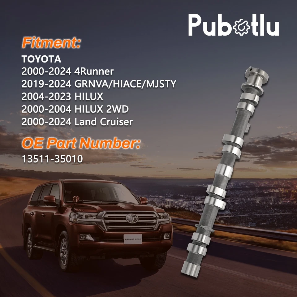 Árbol de levas 13511-35010 compatible con Toyota 1984-1995 Celica Pickup Corona 2,2 L Foto 2 de 4