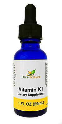 Herb-Science Liquid Vitamin K1, 1 fluid ounce, supports the blood, bones,...