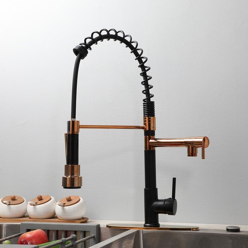 Kitchen Sink Pull Out Taps 2-Function Swivel Mixer Faucet Single Hole Deck Mount - Picture 58 of 66