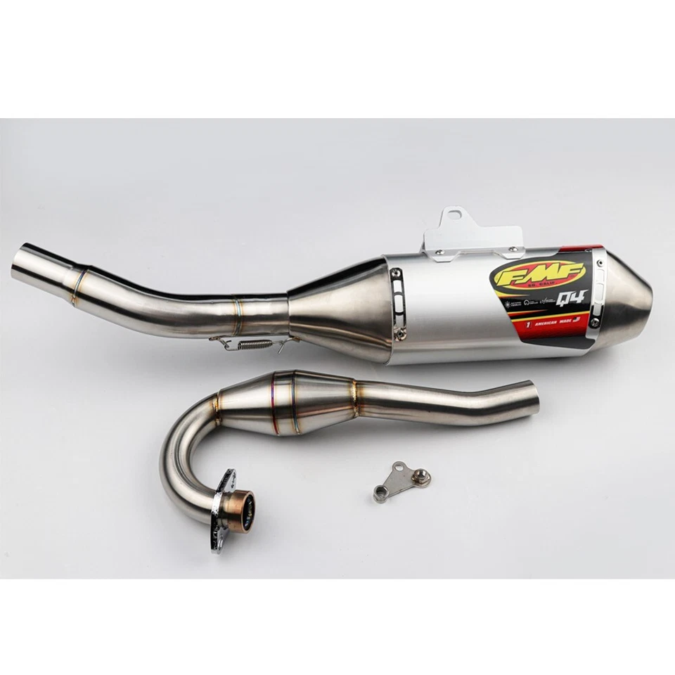 EXHAUST FULL SYSTEM STAINLESS PIPE MUFFLER (SILVER) FIT KAWASAKI KLX140-KLX140L - Imagem 3 de 4