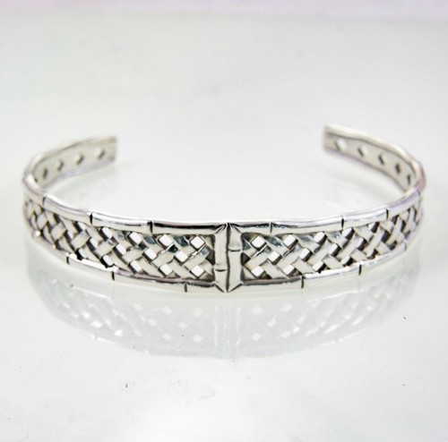 Vintage Sterling Bracelet International Stamped Lattice Cut Unique