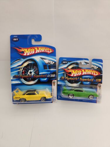 Hot Wheels Lot 2x '70 Plymouth Superbird 2006 First Editions Yellow Green L61 - Picture 1 of 1