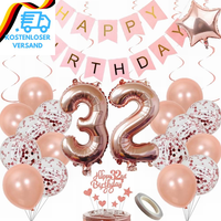 Luftballon 32. Geburtstag Frauen Dekoration Rosegold Party Deko 32. Geburtstag F