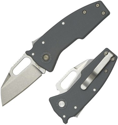 Demko Nano Folding Knife 2.13'' Stonewash AUS-10A Steel Blade Gray GRN Handle
