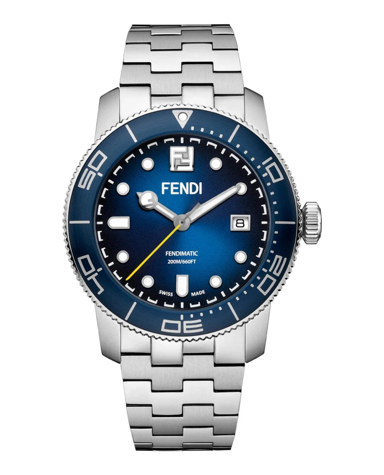 Orologio Fendi Uomo Fendi Aqua Acciaio Inox 42mm Bracciale Moda