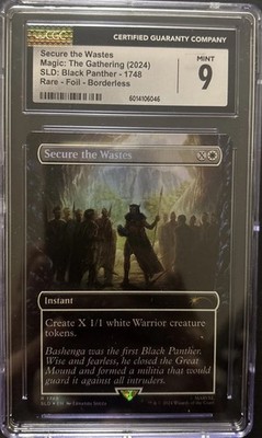 MTG Black Panther Secure the Wastes - Secret Lair  (SLD) #1748  CGC 9 Marvel