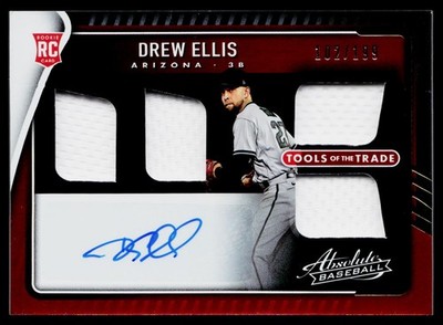2022 Absolute #TT4S-DE Drew Ellis Tools of the Trade 4 Swatch Signatures #/199