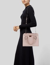 $398 Michael Kors Mott Medium Messenger Satchel Handbag Leather Crossbody Bag