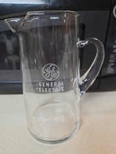 Rare Vintage General Electric Frost Etched Promo Water Pitcher. 64oz. 9" Tall