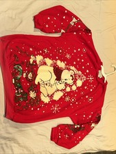 Vintage 80  s Maternity Bear Love Sweatshirt Christmas Ugly Women  s DBL Sided    