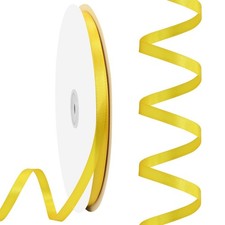Yellow Satin Ribbon 1/4 Inch 100 Yards Double Faced Polyester Satin ...