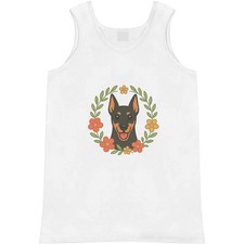 'Doberman Floral Wreath' Adult Vest / Tank Top AV058328