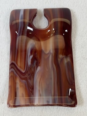 Red Swirled Art Glass Spoon Rest