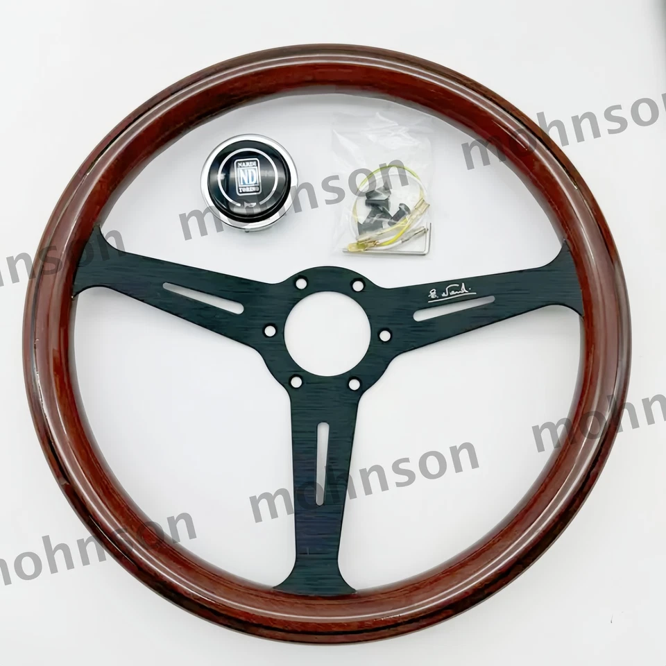 NARDI ND Classic 360mm Steering Wheel Mahogany Wood with Black Spokes Brand New Foto 4 de 4