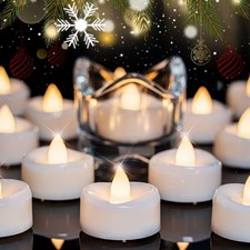 LED Tea Light Candles 24-Pack Flameless Battery Operated Electric 200 Hours