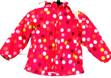 Oshkosh Bgosh Coat Girls Size M 5-6 Pink Attachable Hood Circles With Free Gift