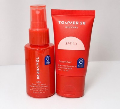 Tower 28 SOS Spray + SPF 30 Sunscreen Mini Set Travel Size NEW