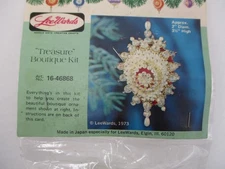 Vtg 1973 PURPLE Lee Wards Push Pin Sequin Bead Christmas Ornament Kit Treasure