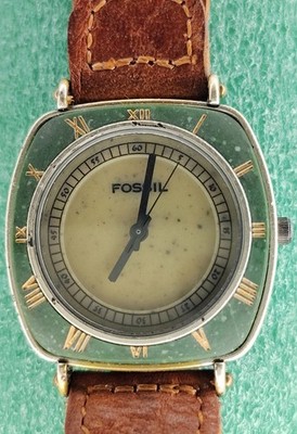 A83 Mens Works Fossil Green Marble Rectangle Tank Fancy Quartz BW-6810 Watch lot