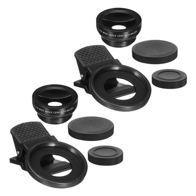 2 Pcs Cell Phone Camera Lens Kit Photography Accessories in 1 Wide Angle Macro