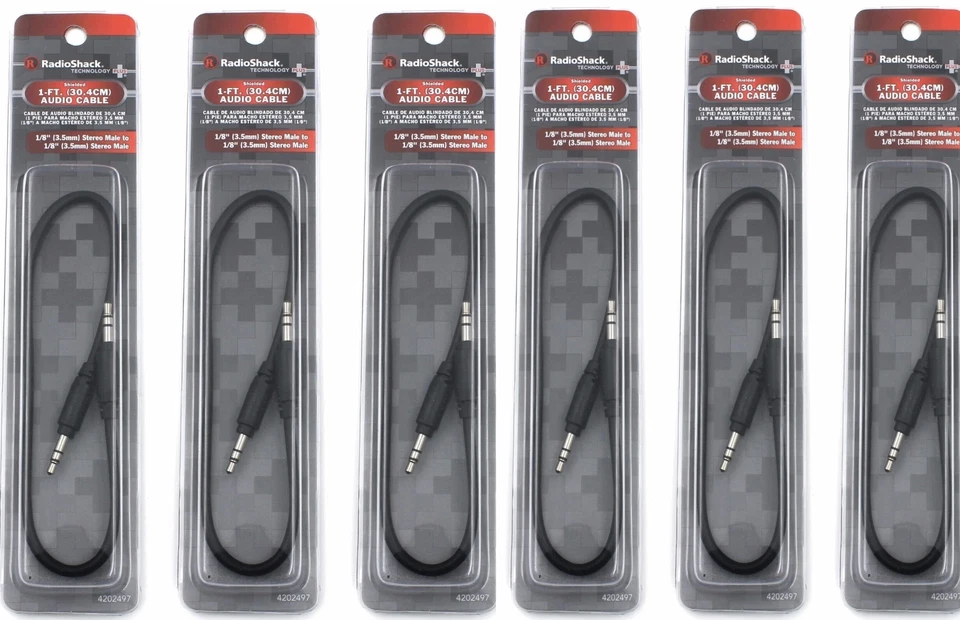 6 pack- 3.5mm AUX AUXILIARY CORD Male to Male Stereo Audio Cable PC iPod MP3 CAR - Image 2 of 2