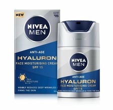 NIVEA MEN Anti-Age Hyaluron SPF15 Moisturising Cream (50ml), Anti-Wrinkle Face