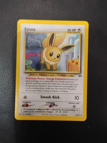 Eevee 38/75 Neo Discovery Uncommon Pokemon Vintage Card - NM -j