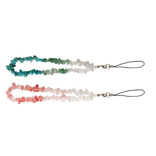 2 Pcs Kristall -Edelstein -Schlüsselkette Dekoratives Telefon Lanyard - 第 2/12 張圖片