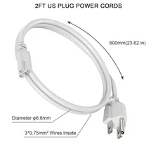 4PCS 4FT Power Cables For T5 T8 LED Tube Light Fixtures 3-Pin Plug Cord Wires US