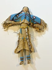 Antique Native American Lakota (Sioux) Indian Beaded Doll; 18 Inches; Late 1800s