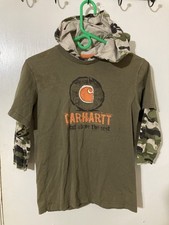 Carhartt Youth Small 8-10 Green Long Sleeve Lightweight Hoodie