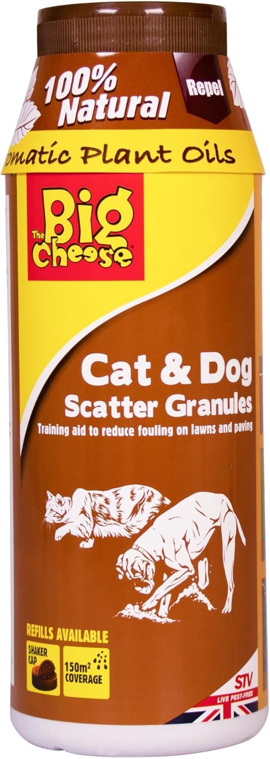 The Big Cheese Natural Cat & Dog Scatter Repellent Granules Garden Patio 450g