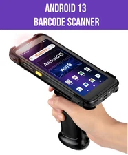 Android 13 Barcode Scanner w/ Pistol Grip, Wi-Fi 6 Handheld Mobile Computer 5.5"