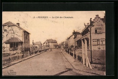 Old postcard Feignies, La Cité des Cheminots 1935 