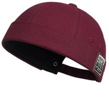Brimless Docker Cap Skullcap Beanie Retro Sailor Hat Mens Womens