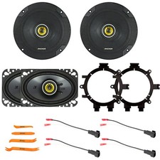 2x 6.5" 300W 2-Way Speakers + 2x 4x6" 150W Max Speakers w/ Adapters & Harness