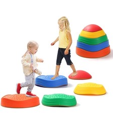 5Pcs Non-Slip Plastic Balance Stepping Stones for kids,up to 220 Ibs for