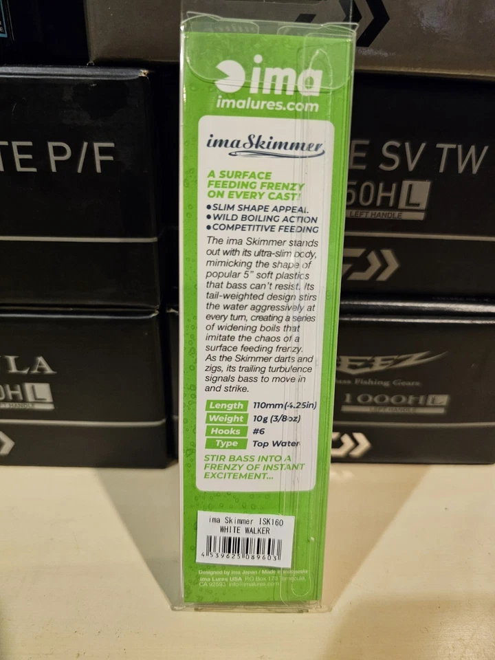 Isca lápis Ima skimmer 'White Walker' baixo topwater caminhada cor limitada - Imagem 2 de 2