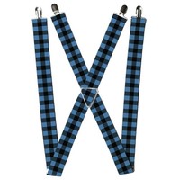 Buckle-Down Suspenders, Buffalo Plaid Black Turquoise 1.5-Inch Wide (Us Import)