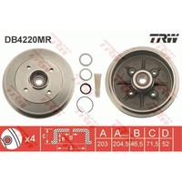 TRW Bremstrommeln Hinten Ø108Mm Mit Abs-Sensorring FüR CitroëN Saxo S0 S1