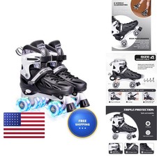 METROLLER Roller Skates Black Medium-Big Kid 1-4 US Light up Wheels
